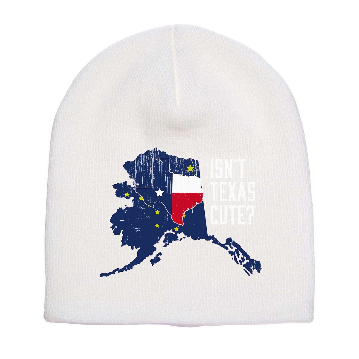 Isnt Texas Cute Alaska Home Ak State Design Short Acrylic Beanie