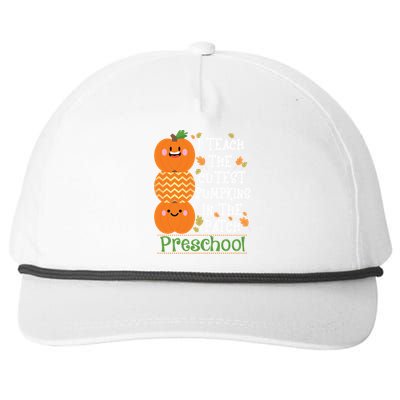 I Teach Cutest Pumpkins In Patch Preschool Halloween Teacher Funny Gift Snapback Five-Panel Rope Hat