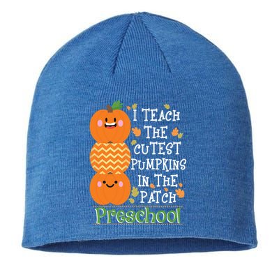 I Teach Cutest Pumpkins In Patch Preschool Halloween Teacher Funny Gift Sustainable Beanie