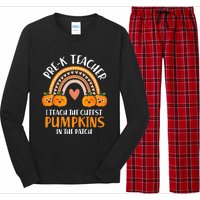 I Teach Cutest Pumpkins Pre K Teacher Halloween Long Sleeve Pajama Set