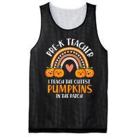 I Teach Cutest Pumpkins Pre K Teacher Halloween Mesh Reversible Basketball Jersey Tank