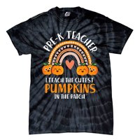 I Teach Cutest Pumpkins Pre K Teacher Halloween Tie-Dye T-Shirt