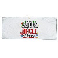 In This Cafetria We Laugh We Play School Lunch Lady Christmas Large Microfiber Waffle Golf Towel