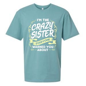 I'm The Crazy Sister Everyone Warned You About Gift Funny Gift Sueded Cloud Jersey T-Shirt