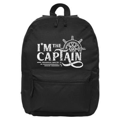 Im The Captain Skipper Lover Ship Boat Owner 16 in Basic Backpack