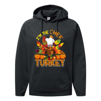 IM The Chef Turkey Thanksgiving Turkey Plaid Fall Pumpkins Performance Fleece Hoodie