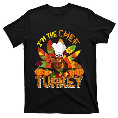 IM The Chef Turkey Thanksgiving Turkey Plaid Fall Pumpkins T-Shirt