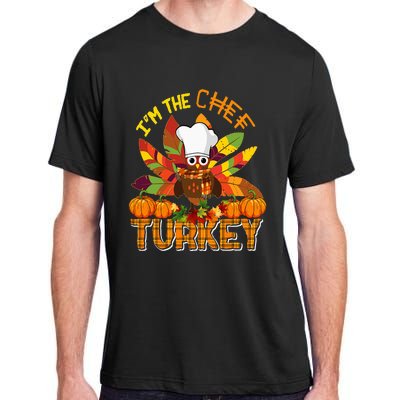 IM The Chef Turkey Thanksgiving Turkey Plaid Fall Pumpkins Adult ChromaSoft Performance T-Shirt