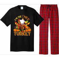 IM The Chef Turkey Thanksgiving Turkey Plaid Fall Pumpkins Pajama Set