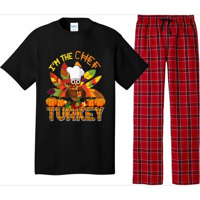 IM The Chef Turkey Thanksgiving Turkey Plaid Fall Pumpkins Pajama Set