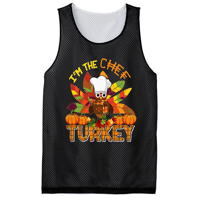 IM The Chef Turkey Thanksgiving Turkey Plaid Fall Pumpkins Mesh Reversible Basketball Jersey Tank