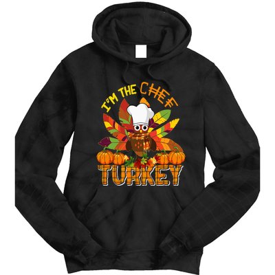 IM The Chef Turkey Thanksgiving Turkey Plaid Fall Pumpkins Tie Dye Hoodie