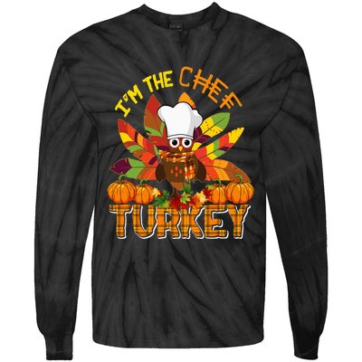 IM The Chef Turkey Thanksgiving Turkey Plaid Fall Pumpkins Tie-Dye Long Sleeve Shirt