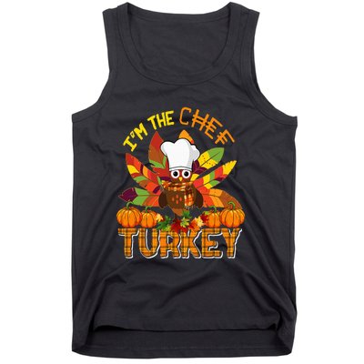 IM The Chef Turkey Thanksgiving Turkey Plaid Fall Pumpkins Tank Top