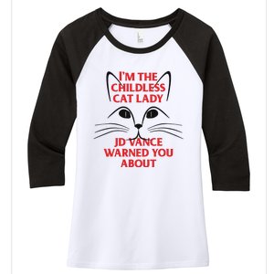 Im The Childless Cat Lady Jd Vance Warned You About Women's Tri-Blend 3/4-Sleeve Raglan Shirt