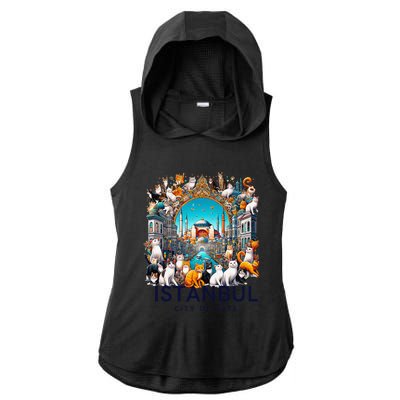 Istanbul Turkey City Of Cats Ladies PosiCharge Tri-Blend Wicking Draft Hoodie Tank