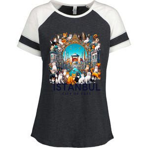 Istanbul Turkey City Of Cats Enza Ladies Jersey Colorblock Tee