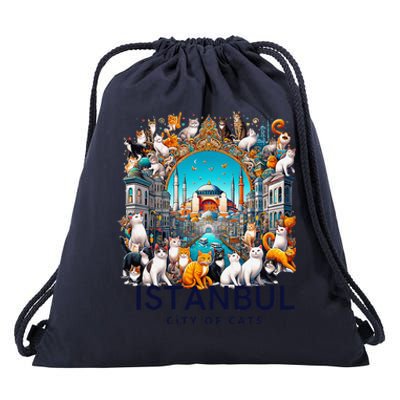 Istanbul Turkey City Of Cats Drawstring Bag