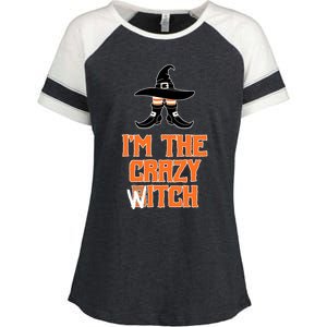 I’M The Crazy Witch ’S Halloween Saying Top Gift Enza Ladies Jersey Colorblock Tee