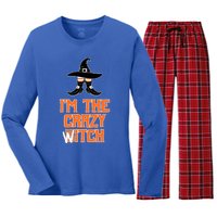 I’M The Crazy Witch ’S Halloween Saying Top Gift Women's Long Sleeve Flannel Pajama Set 