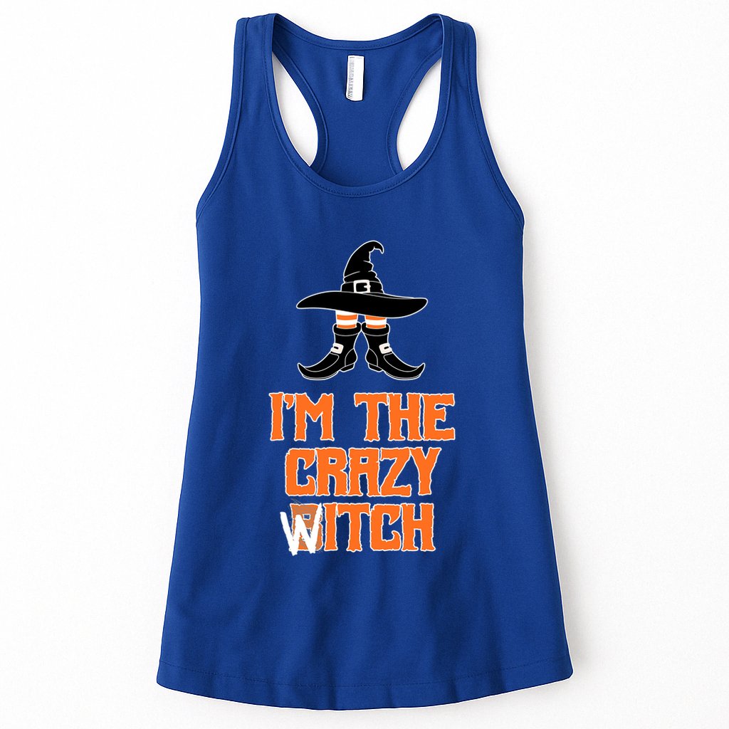 I’M The Crazy Witch ’S Halloween Saying Top Gift Womens Tank Top