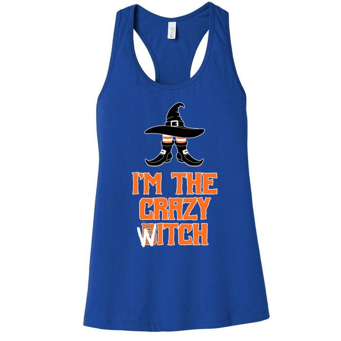 I’M The Crazy Witch ’S Halloween Saying Top Gift Women's Racerback Tank