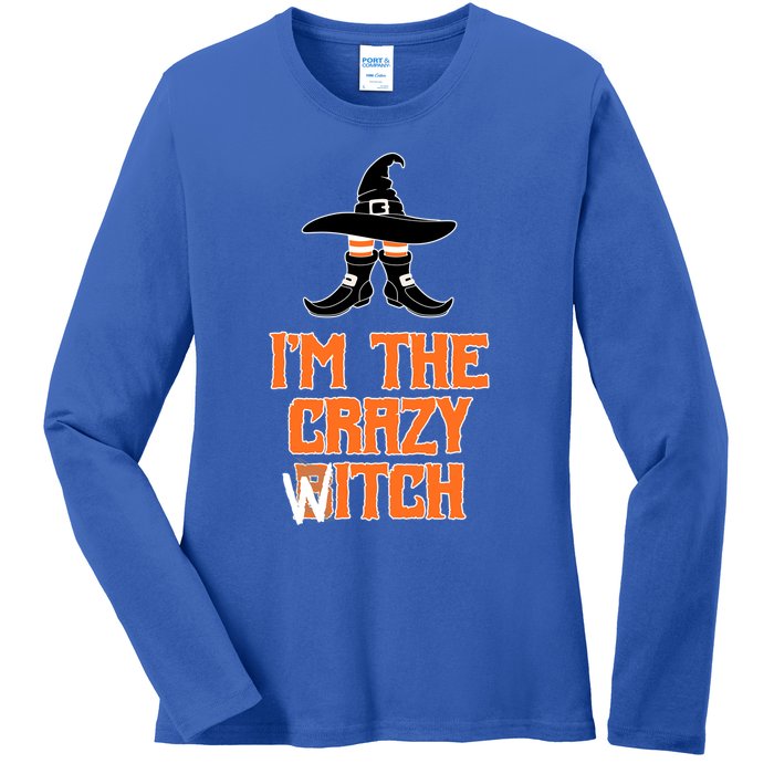 I’M The Crazy Witch ’S Halloween Saying Top Gift Ladies Long Sleeve Shirt