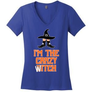 I’M The Crazy Witch ’S Halloween Saying Top Gift Women's V-Neck T-Shirt