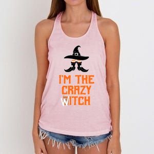 I’M The Crazy Witch ’S Halloween Saying Top Gift Women's Knotted Racerback Tank