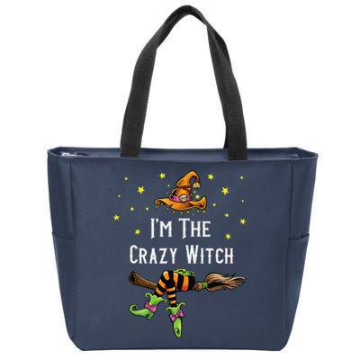 Im The Crazy Witch Halloween Matching Group Costume Zip Tote Bag