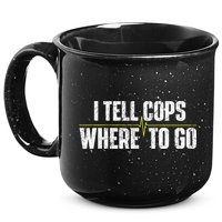 I Tell Cops Where To Go Yellow Line 911 Dispatcher Police 15oz Campfire Ceramic Mug