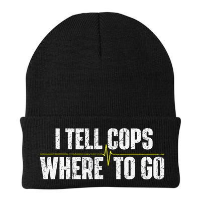 I Tell Cops Where To Go Yellow Line 911 Dispatcher Police Beanie