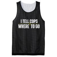 I Tell Cops Where To Go Yellow Line 911 Dispatcher Police Mesh Reversible Basketball Jersey Tank