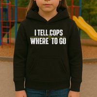 I Tell Cops Where To Go Yellow Line 911 Dispatcher Police Kids Hoodie