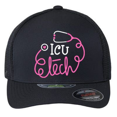 Icu Tech Critical Care Technologist Intensive Care Unit Tech Gift Flexfit Unipanel Trucker Cap