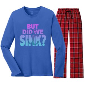 I'm The Captain Did We Sink Tee Funny Boat Boating Great Gift Women's Long Sleeve Flannel Pajama Set 