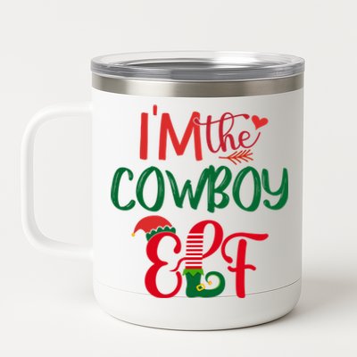 IM The Cow Elf Matching Group Family Christmas Pajama Great Gift 12 oz Stainless Steel Tumbler Cup