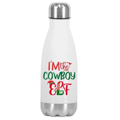 IM The Cow Elf Matching Group Family Christmas Pajama Great Gift Stainless Steel Insulated Water Bottle