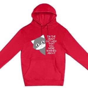 IM The Crazy Cat Lady That You Were Warned About Kamala 47 Premium Pullover Hoodie