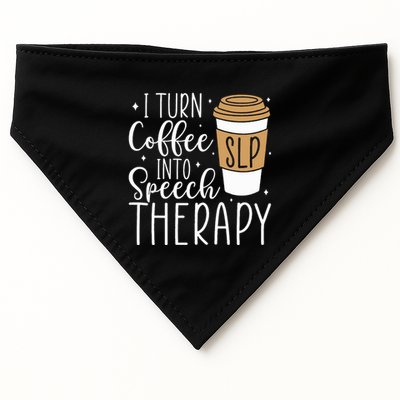 I Turn Coffee into Speech Therapy Funny Speech Therapist  USA-Made Doggie Bandana