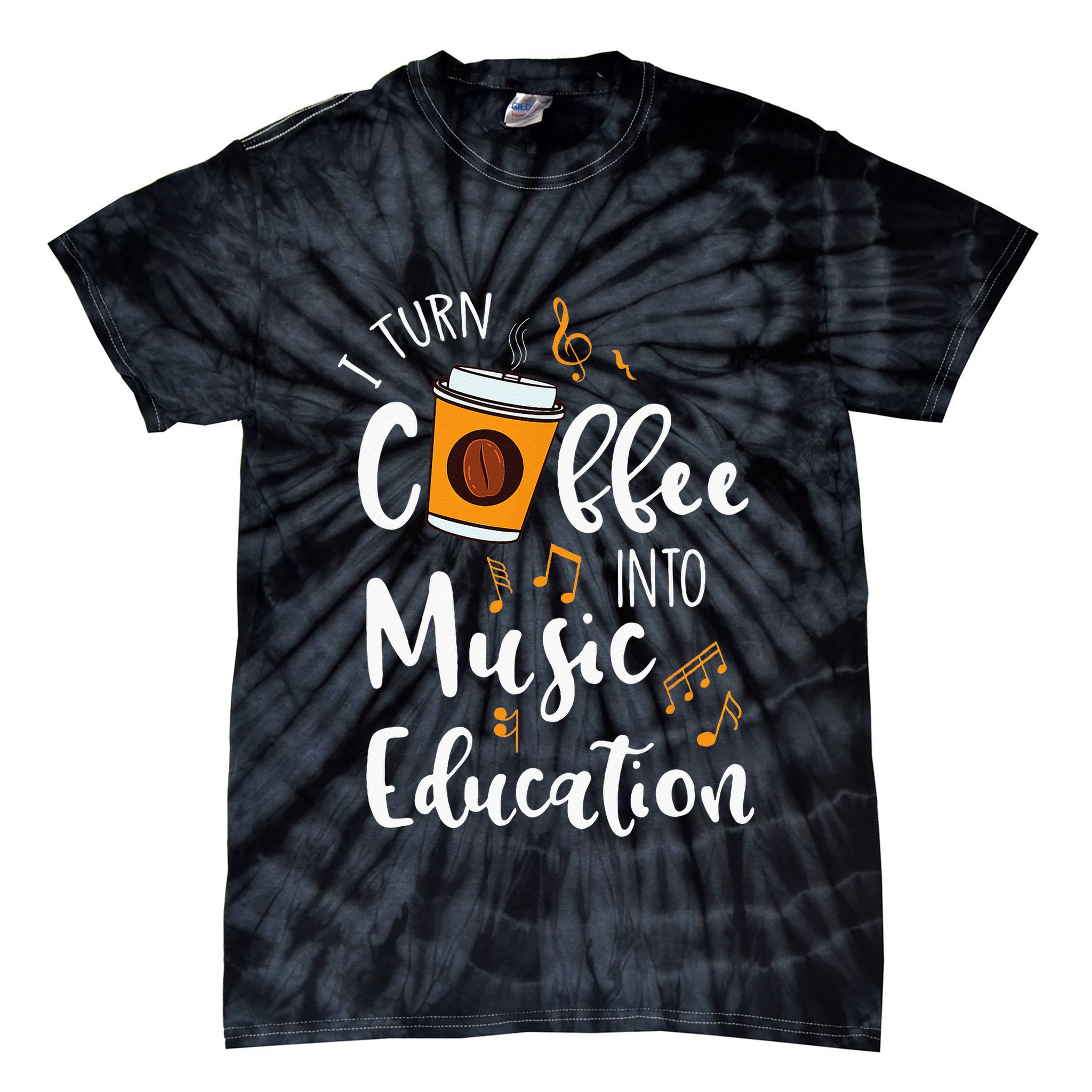 I Turn Coffee Into Music Education Music Teacher Gift Tie-Dye T-Shirt