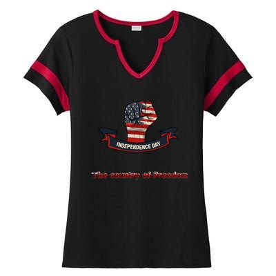 Independence The Country Of Freedom Design By Ronroyal#4 Gift Ladies Halftime Notch Neck Tee