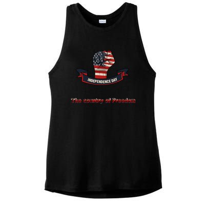 Independence The Country Of Freedom Design By Ronroyal#4 Gift Ladies PosiCharge Tri-Blend Wicking Tank