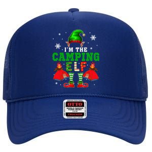 IM The Camping Elf Christmas Elf Shoes Hat Costume Camper Funny Gift High Crown Mesh Back Trucker Hat