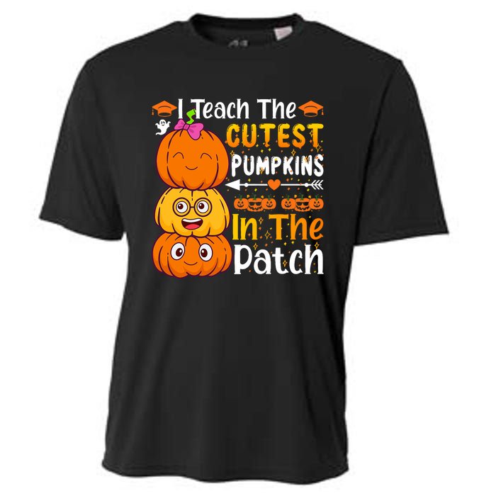 I Teach Cutest Pumpkins In Patch Teacher Halloween Cooling Performance Crew T-Shirt