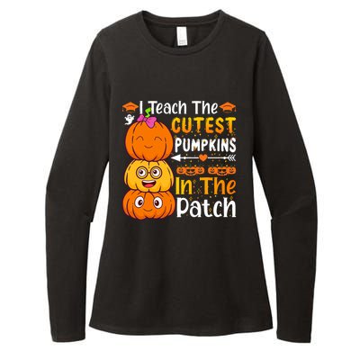 I Teach Cutest Pumpkins In Patch Teacher Halloween Womens CVC Long Sleeve Shirt