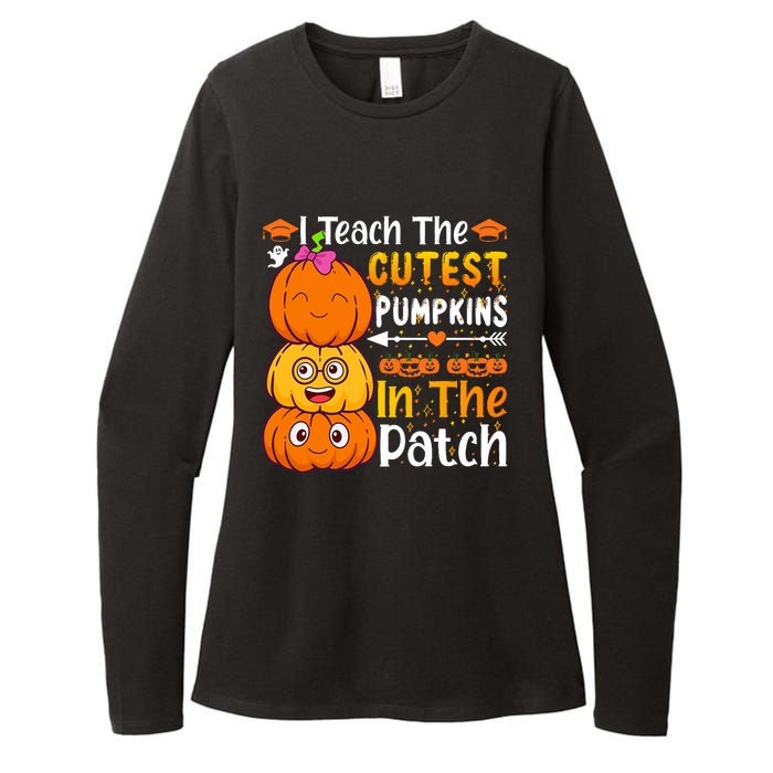 I Teach Cutest Pumpkins In Patch Teacher Halloween Womens CVC Long Sleeve Shirt