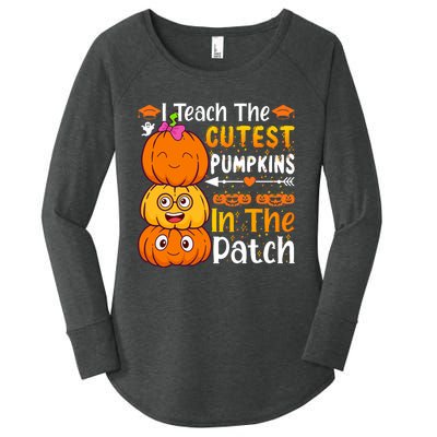 I Teach Cutest Pumpkins In Patch Teacher Halloween Women's Perfect Tri Tunic Long Sleeve Shirt