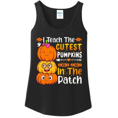 I Teach Cutest Pumpkins In Patch Teacher Halloween Ladies Essential Tank