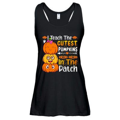 I Teach Cutest Pumpkins In Patch Teacher Halloween Ladies Essential Flowy Tank